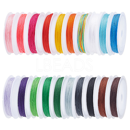 20 Rolls 20 Colors Polyester Cord Set OCOR-WH0047-17-1