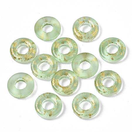 Transparent Spray Painted Glass European Beads X-GLAA-N035-04J-1