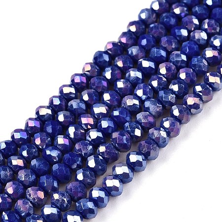 Electroplate Glass Beads Strands EGLA-A044-P2mm-B07-1