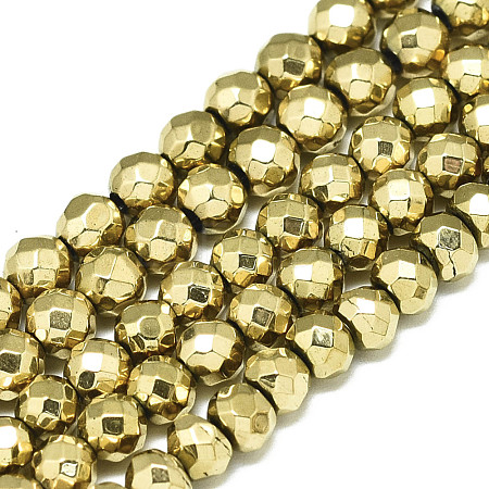 Electroplate Non-magnetic Synthetic Hematite Beads Strands X-G-S352-44B-01-1