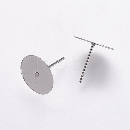 Non-Tarnish 304 Stainless Steel Stud Earring Settings LS-STAS-K146-009-12mm-1