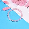 Natural Rose Quartz Bead Stretch Bracelets LS-BJEW-K213-01-1