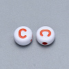 Craft Acrylic Horizontal Hole Letter Beads X-SACR-S201-11C-2