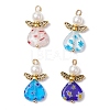 Handmade Millefiori Lampwork Beads and ABS Plastic Imitation Pearl Round Beads and Tibetan Style Alloy Fairy Wing Beads and 304 Stainless Steel Ball Head Pins Pendants PALLOY-JF03740-01-1