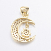 Brass Micro Pave Cubic Zirconia Pendants ZIRC-G125-55G-2