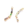 Chakra Brass Micro Pave Cubic Zirconia Links Connectors ZIRC-G161-28G-2