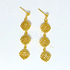 Alloy Flower Stud Dangle Earrings for Women WGBA756-01-5