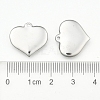 Tarnish Resistant 304 Stainless Steel Stamping Blank Tag Heart Pendants STAS-R063-02-3