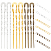 6Pcs 3 Colors Brass Hair Forks for Women AJEW-GO0002-34-1