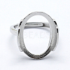 Anti-Tarnish Rhodium Plated 925 Sterling Silver Finger Ring Components STER-G027-10P-1