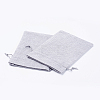 Polyester Imitation Burlap Packing Pouches Drawstring Bags ABAG-R004-18x13cm-09-2