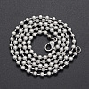 Unisex 304 Stainless Steel Ball Chain Necklaces NJEW-T012-05-46-S-2