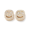 Brass Micro Pave Cubic Zirconia Beads KK-M241-01I-2