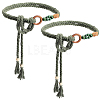 2Pcs Handmade Weaving Cotton Tie Knot Waist Chain Belts for Women Ladies Dress AJEW-CP0010-57-1