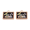 Back to School Alloy Enamel Pendants ENAM-Q004-01KCG-03-1