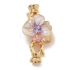 Brass Micro Pave Clear Cubic Zirconia Fold Over Clasps KK-U037-22G-02-1