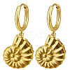 Summer Beach Shell Shape 304 Stainless Steel Huggie Hoop Dangle Earrings for Women WM0580-1-1