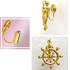 Brass Clip-on Earring Converters Findings KK-D060-01RG-4