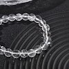 Natural Quartz Crystal Round Beaded Stretch Bracelets GG-CBA12F1-02C-12-3