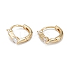 Sparkling Cubic Zirconia Huggie Hoop Earrings for Girl Women EJEW-H126-24G-1