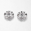 Brass Cubic Zirconia European Beads ZIRC-F001-109P-2