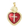 Brass Micro Pave Cubic Zirconia Pendants KK-I379-03G-B-2