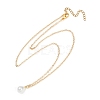 304 Stainless Steel & Plastic Pearl Teardrop Pendant Necklaces NJEW-JN05219-4