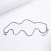 Brass Pave Cubic Zirconia Heart Pendant Tennis Necklaces FS-WGB48C6-01-2