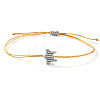 Waxed Cord Braided Bracelets for Women DG0150-5-1