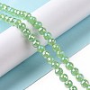 Electroplate Opaque Solid Color Glass Beads Strands GLAA-E036-10C-2