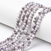 Electroplate Opaque Glass Beads Strands X-EGLA-A034-P6mm-F17-1