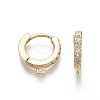 Brass Micro Pave Cubic Zirconia Huggie Hoop Earring Findings X-KK-T063-012-NF-2