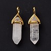 Natural Quartz Crystal Pointed Pendants G-K329-69G-3