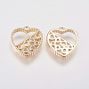 Brass Micro Pave Cubic Zirconia Charms KK-A144-040G-2