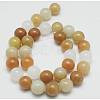 Natural Yellow Jade Beads Strands G-G150-4mm-1-1