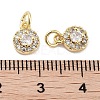 Brass Micro Pave Cubic Zirconia Charms KK-C051-12G-02-3