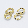 Brass S-Hook Clasps KK-F727-10G-NF-1