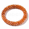 Faceted Transparent Glass Beads Stretch Bracelets BJEW-S144-002B-02-2