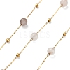Natural Grey Agate & 304 Stainless Steel Beads Link Chains CHS-K021-08A-11-1