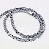 Electroplate Non-magnetic Synthetic Hematite Beads Strands G-J173-4x4mm-02-2