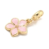 Rack Plating Alloy Enamel Flower European Dangle Charms FIND-B034-55G-01-2