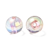 UV Plating Transparent Rainbow Iridescent Acrylic Beads OACR-F004-01A-3