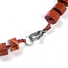 Natural Red Jasper Hexagon Prism Graduated Beaded Necklaces for Women Men NJEW-K388-03M-3
