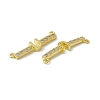 Rack Plating Brass Micro Pave Clear Cubic Zirconia Connector Charms KK-C007-37G-U-3