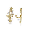 Brass Micro Pave Clear Cubic Zirconia Cuff Earrings EJEW-R114-020G-NF-3