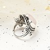 Natural Rose Quartz Adjustable Rings RJEW-I108-01AS-13-3