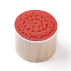 Floral Pattern Wooden Rubber Stamp AJEW-WH0109-97E-2