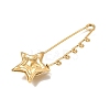 Textured Star 304 Stainless Steel Safety Pins Brooch Findings SA-CBAB767-06B-G-2