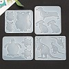 4Pcs Dog/Kangaroo/Turtle/Owl Pendant Silicone Molds DIY-LS0003-20-3