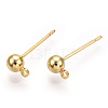 Brass Stud Earring Findings X-KK-I649-10G-NF-2
